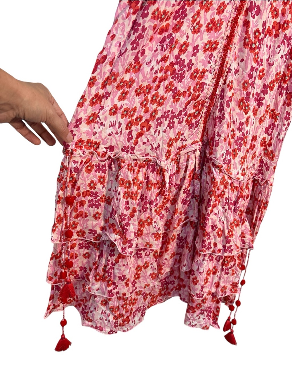 NWT Poupette St Barth Bety Mini Dress Pink Daffodil Large MSRP $310 - Picture 4 of 5
